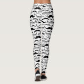 Een herenclub. Mustache patroon 2 Leggings (Achterkant)