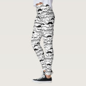 Een herenclub. Mustache patroon 2 Leggings (Links)