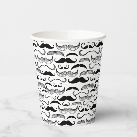 Een herenclub. Mustache patroon 2 Papieren Bekers (Links)