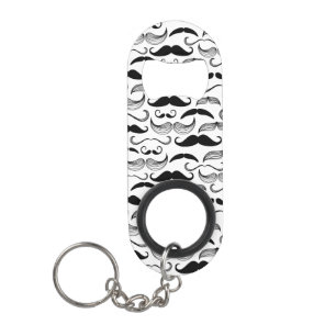 Een herenclub. Mustache patroon 2 Sleutelhanger Flessenopener