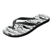 Een herenclub. Mustache patroon 2 Teenslippers (Schuin)
