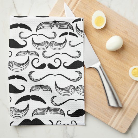 Een herenclub. Mustache patroon 2 Theedoek (Quarter Fold)