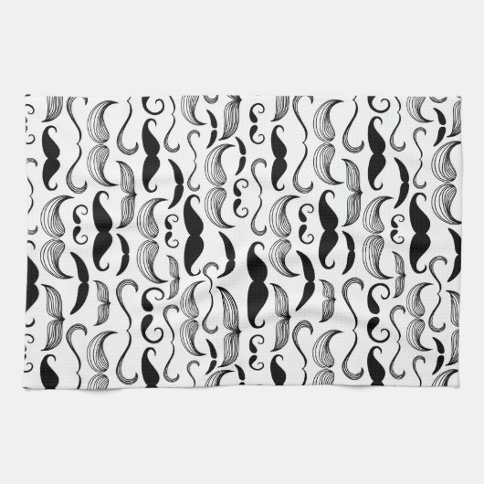 Een herenclub. Mustache patroon 2 Theedoek (Horizontaal)