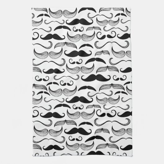 Een herenclub. Mustache patroon 2 Theedoek (Verticaal)