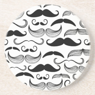 Een herenclub. Mustache patroon 2 Zandsteen Onderzetter