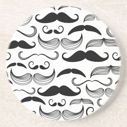Een herenclub. Mustache patroon 2 Zandsteen Onderzetter (Voorkant)
