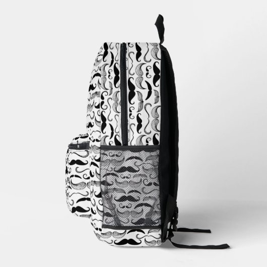 Een herenclub. Mustache patroon Bedrukte Rugzak (Rechts)