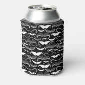 Een herenclub. Mustache patroon Blikjeskoeler (Blikje Achterkant)