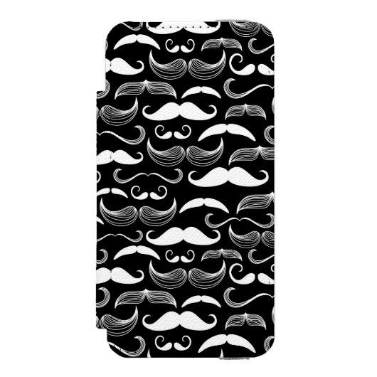 Een herenclub. Mustache patroon Incipio iPhone Portemonnee Hoesje (Voorkant Agenda)