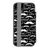 Een herenclub. Mustache patroon Incipio iPhone Portemonnee Hoesje (Agenda Achterkant)