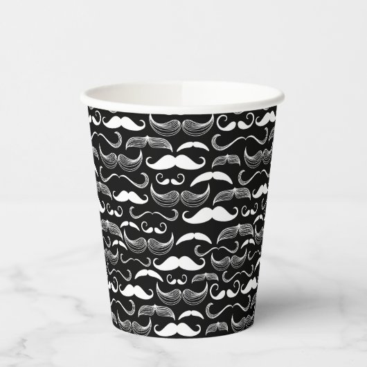 Een herenclub. Mustache patroon Papieren Bekers (Links)