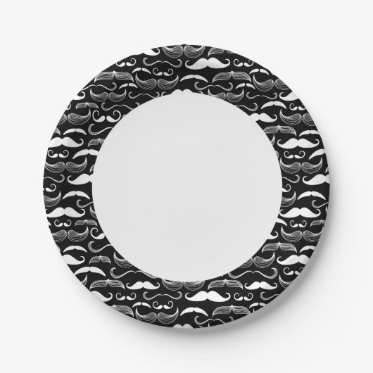 Een herenclub. Mustache patroon Papieren Bordje (Voorkant)