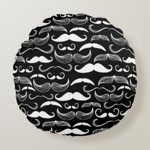 Een herenclub. Mustache patroon Rond Kussen