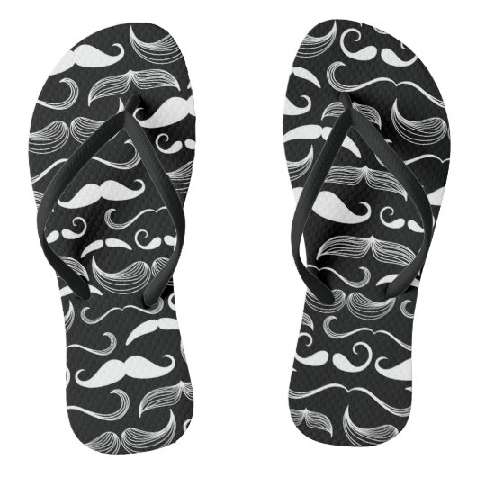 Een herenclub. Mustache patroon Teenslippers (Voetbed)