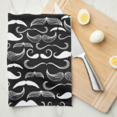 Een herenclub. Mustache patroon Theedoek (Quarter Fold)