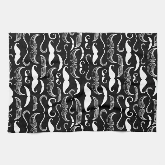 Een herenclub. Mustache patroon Theedoek (Horizontaal)