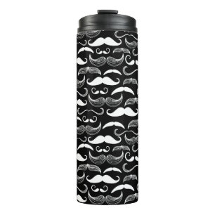 Een herenclub. Mustache patroon Thermosbeker