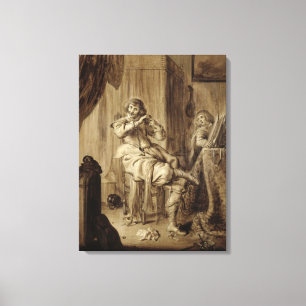 Een herenman in zijn Toilet, 1660 Canvas Afdruk