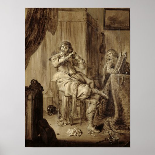 Een herenman in zijn Toilet, 1660 Poster (Voorkant)