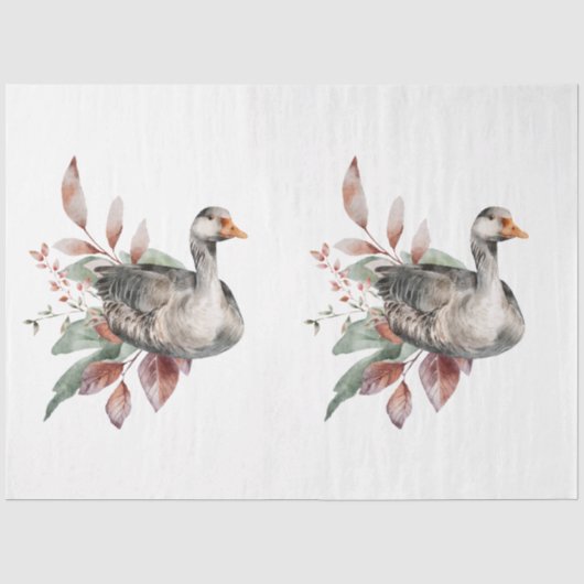 Een herfst dier en bloem serie ontwerp 49 tissuepapier (Voorkant)