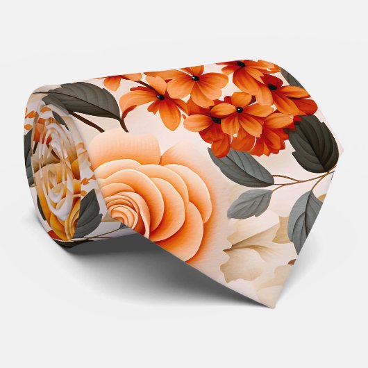 Een Herfst Floral serie ontwerp 10 Stropdas (Opgerold)