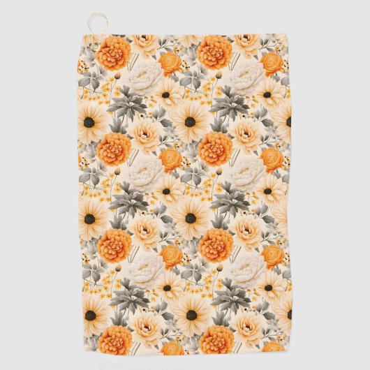 Een Herfst Floral serie ontwerp 1 Golfhanddoek (Voorkant)