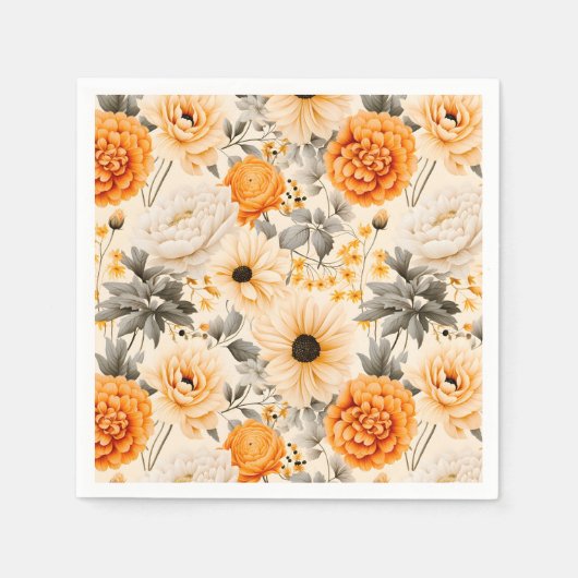 Een Herfst Floral serie ontwerp 1 Servet (Voorkant)