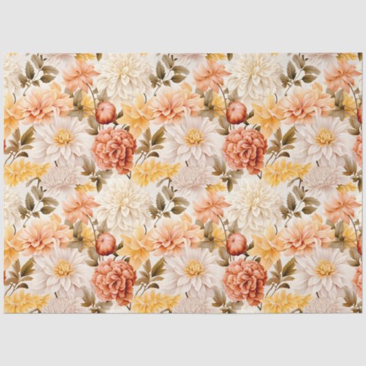 Een Herfst Floral serie ontwerp 7 Tissuepapier (Voorkant)