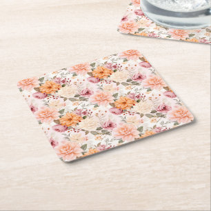 Een Herfst Floral Series Design 2 Kartonnen Onderzetters