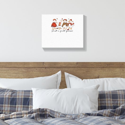 Een Herfst Goose Classic T-shirt Canvas Afdruk (Insitu (Slaapkamer))