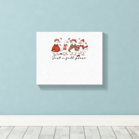 Een Herfst Goose Classic T-shirt Canvas Afdruk (Insitu (Houten vloer))