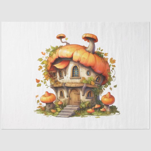 Een herfst pompoen ontwerpcollectie 21 tissuepapier (Voorkant)