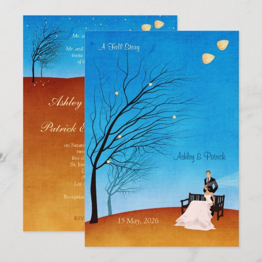 Een Herfst uit liefde voor het huwelijk Kaart (Voorkant / Achterkant)