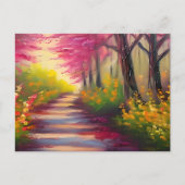Een Herfst wandelen met Pink Leaves Trail Briefkaart (Voorkant)