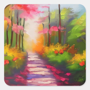 Een Herfst wandelroute Vierkante Sticker
