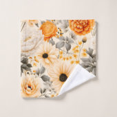 Een herfstbloemenserie ontwerp 1 bad handdoek (Wasdoekje)