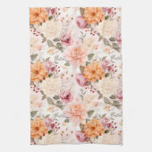 Een herfstbloemenserie ontwerp 2 theedoek (Verticaal)