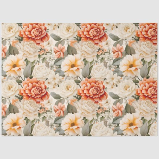 Een herfstbloemenserie ontwerp 8 tissuepapier (Voorkant)