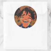 Een herfstdag ronde sticker (Tas)