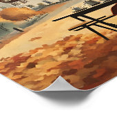 Een herfstscène met een vrouw uit de jaren 50 poster (Hoek)