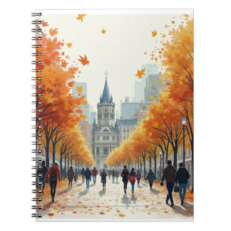 Een herfststraat notitieboek