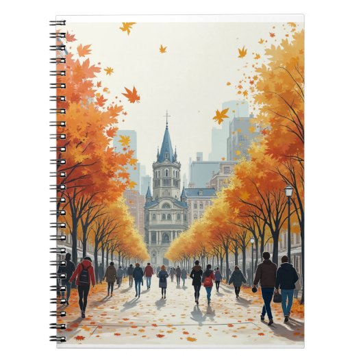 Een herfststraat notitieboek (Voorkant)