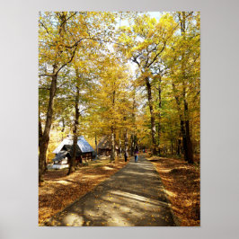 Een herfstwandeling door het park poster