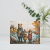 Een herfstwandeling met de familie Beer aan het me Briefkaart (Staand voorkant)