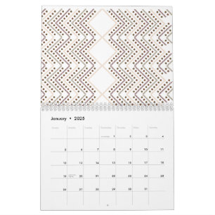 Een herhalend geometrisch patroon met diamantvorme kalender