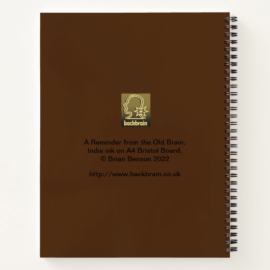 Een herinnering van het oude brein notitieboek (Achterkant)
