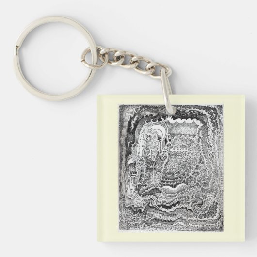 Een herinnering van het oude brein sleutelhanger (voorkant)