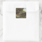 Een Hermit in de bergen Vierkante Sticker (Tas)