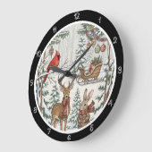 Een hert en konijn in de winter grote klok (Hoek)