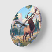 Een hert te midden van de natuur ronde klok (Hoek)